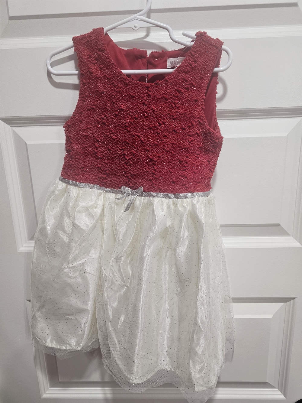 Nannette Red Textured Sparkle Tank Dress